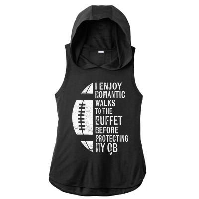 I Enjoy Romantic Walks Protecting My Qb Offensive Lineman Ladies PosiCharge Tri-Blend Wicking Draft Hoodie Tank