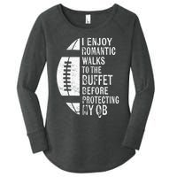 I Enjoy Romantic Walks Protecting My Qb Offensive Lineman Women's Perfect Tri Tunic Long Sleeve Shirt