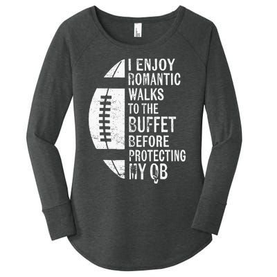 I Enjoy Romantic Walks Protecting My Qb Offensive Lineman Women's Perfect Tri Tunic Long Sleeve Shirt