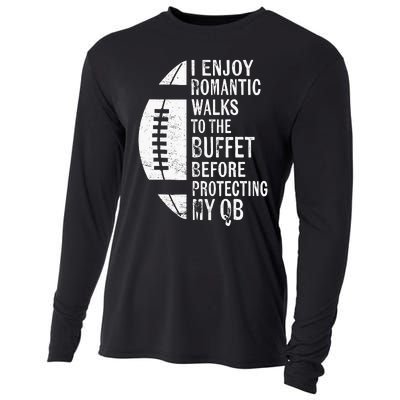 I Enjoy Romantic Walks Protecting My Qb Offensive Lineman Cooling Performance Long Sleeve Crew