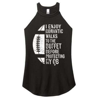 I Enjoy Romantic Walks Protecting My Qb Offensive Lineman Women's Perfect Tri Rocker Tank