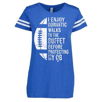 I Enjoy Romantic Walks Protecting My Qb Offensive Lineman Enza Ladies Jersey Football T-Shirt