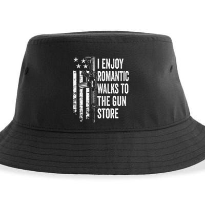 I Enjoy Romantic Walks To The Gun Store Pro Gun Owner Rights Sustainable Bucket Hat