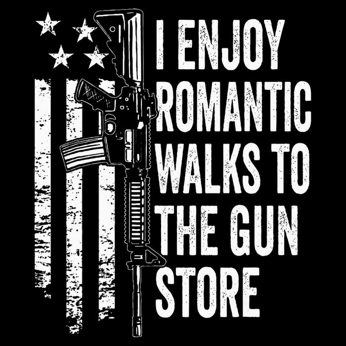 I Enjoy Romantic Walks To The Gun Store Pro Gun Owner Rights 7-Panel Snapback Hat