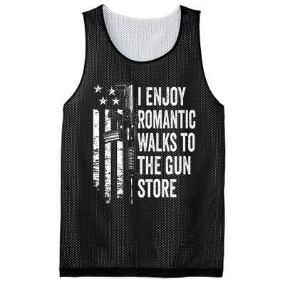 I Enjoy Romantic Walks To The Gun Store Pro Gun Owner Rights Mesh Reversible Basketball Jersey Tank