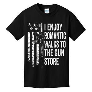 I Enjoy Romantic Walks To The Gun Store Pro Gun Owner Rights Kids T-Shirt