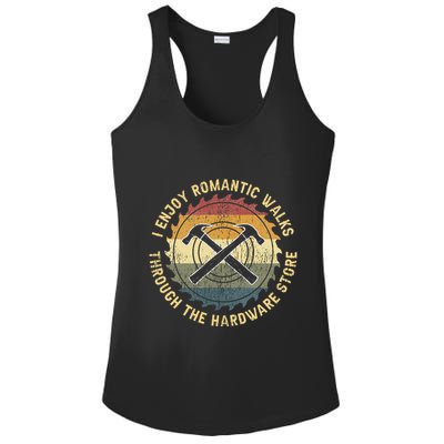 I Enjoy Romantic Walks Handyman Hardware Store Tools Ladies PosiCharge Competitor Racerback Tank