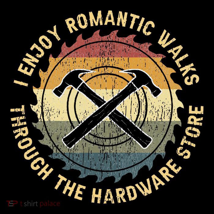 I Enjoy Romantic Walks Handyman Hardware Store Tools Women's V-Neck T-Shirt