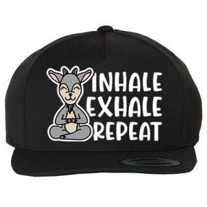 Inhale Exhale Repeat Goat Yoga Meditation Fitness Cute Funny Gift Wool Snapback Cap