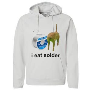 I Eat Solder Cursed Cat Meme Funny Costume Performance Fleece Hoodie