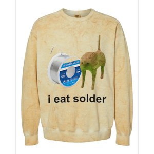 I Eat Solder Cursed Cat Meme Funny Costume Colorblast Crewneck Sweatshirt