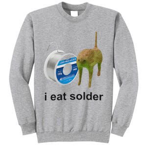 I Eat Solder Cursed Cat Meme Funny Costume Tall Sweatshirt