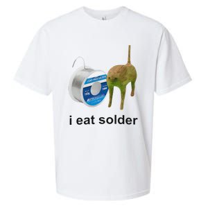 I Eat Solder Cursed Cat Meme Funny Costume Sueded Cloud Jersey T-Shirt