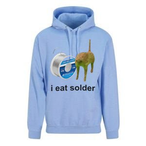 I Eat Solder Cursed Cat Meme Funny Costume Unisex Surf Hoodie