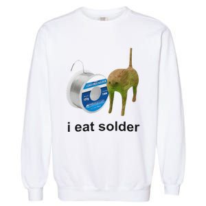 I Eat Solder Cursed Cat Meme Funny Costume Garment-Dyed Sweatshirt