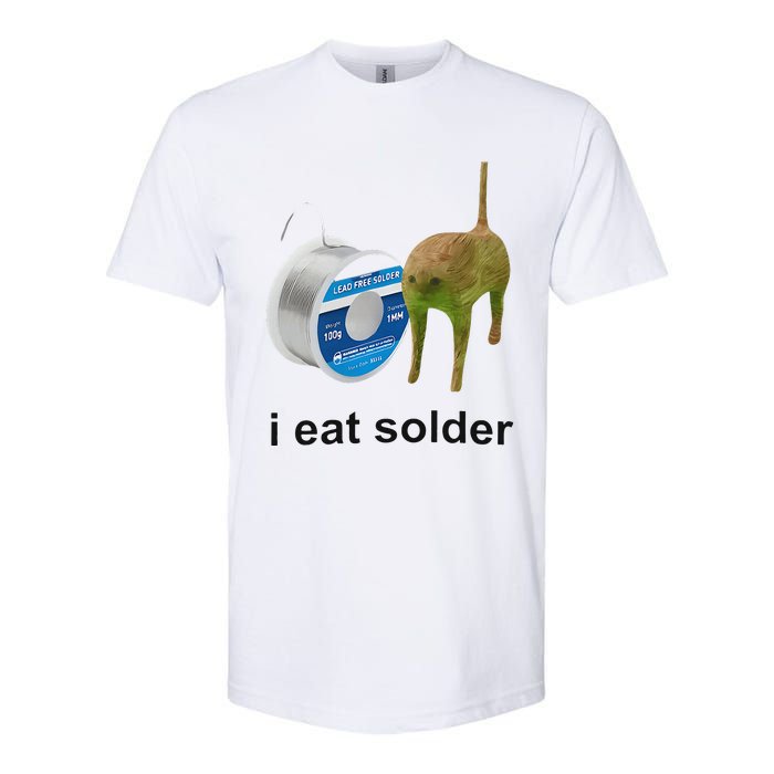 I Eat Solder Cursed Cat Meme Funny Costume Softstyle CVC T-Shirt