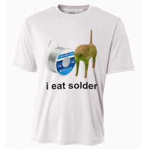 I Eat Solder Cursed Cat Meme Funny Costume Cooling Performance Crew T-Shirt