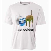 I Eat Solder Cursed Cat Meme Funny Costume Cooling Performance Crew T-Shirt