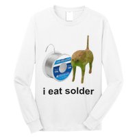 I Eat Solder Cursed Cat Meme Funny Costume Long Sleeve Shirt