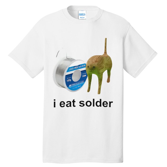 I Eat Solder Cursed Cat Meme Funny Costume Tall T-Shirt