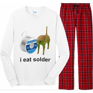 I Eat Solder Cursed Cat Meme Funny Costume Long Sleeve Pajama Set