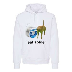 I Eat Solder Cursed Cat Meme Funny Costume Premium Hoodie