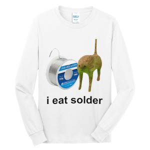 I Eat Solder Cursed Cat Meme Funny Costume Tall Long Sleeve T-Shirt