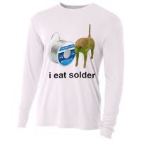 I Eat Solder Cursed Cat Meme Funny Costume Cooling Performance Long Sleeve Crew