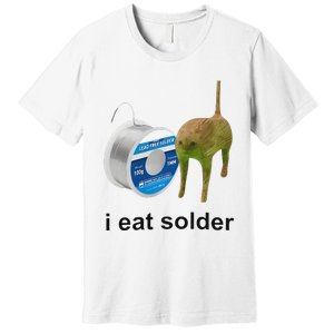 I Eat Solder Cursed Cat Meme Funny Costume Premium T-Shirt