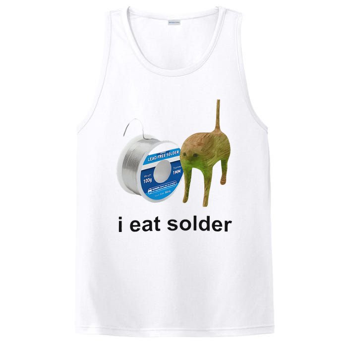 I Eat Solder Cursed Cat Meme Funny Costume PosiCharge Competitor Tank