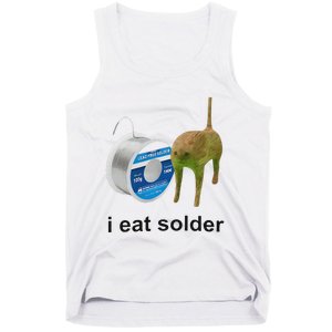 I Eat Solder Cursed Cat Meme Funny Costume Tank Top