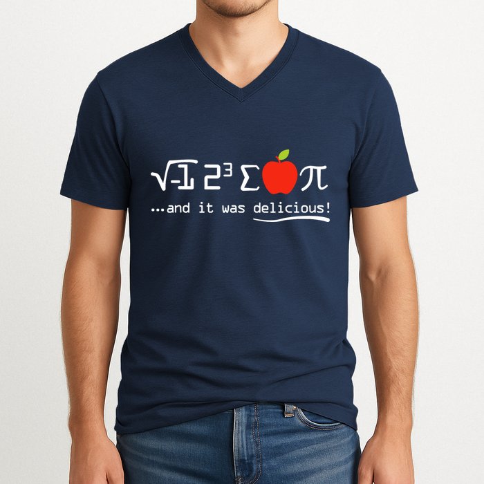 I Eight Sum Pi I Ate Some Pie And It Was Delicious Pi Day V-Neck T-Shirt