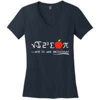 I Eight Sum Pi I Ate Some Pie And It Was Delicious Pi Day Women's V-Neck T-Shirt