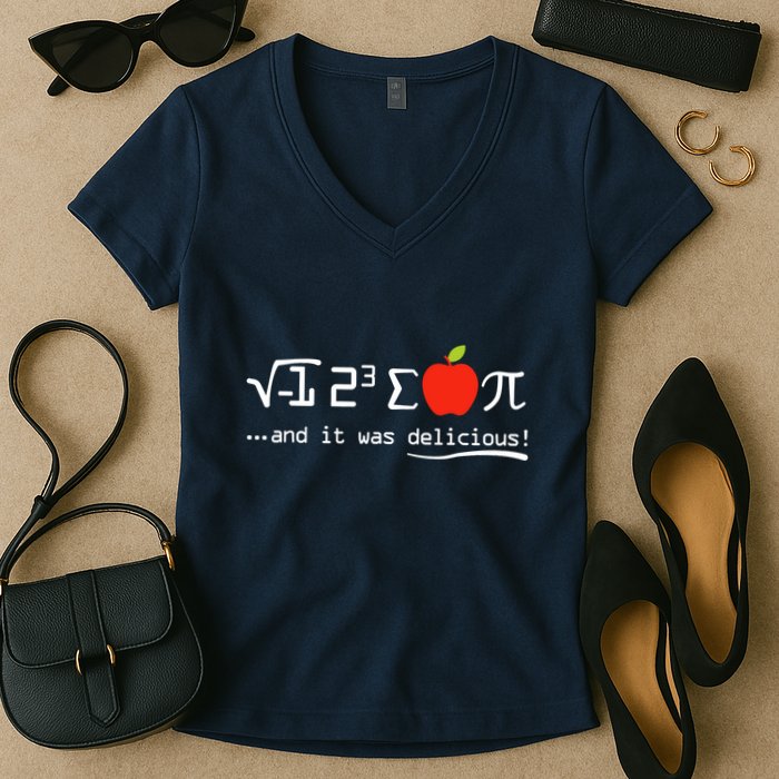I Eight Sum Pi I Ate Some Pie And It Was Delicious Pi Day Women's V-Neck T-Shirt