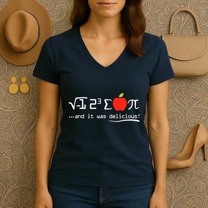 I Eight Sum Pi I Ate Some Pie And It Was Delicious Pi Day Women's V-Neck T-Shirt