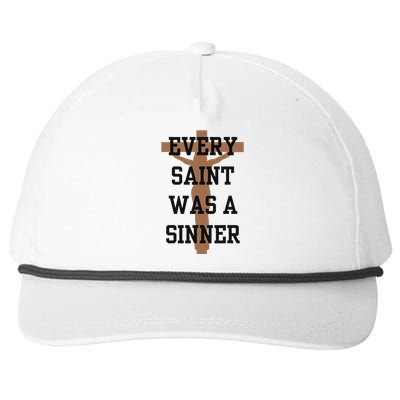 Inspirational Every Saint Was A Sinner Snapback Five-Panel Rope Hat