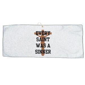 Inspirational Every Saint Was A Sinner Large Microfiber Waffle Golf Towel