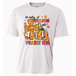 In Every Season I Will Praise Him Fall Autumn Christian Cooling Performance Crew T-Shirt