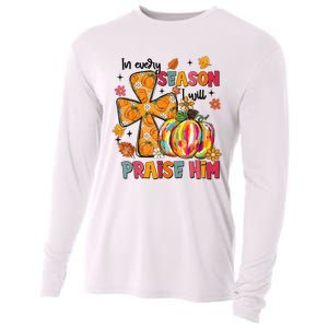 In Every Season I Will Praise Him Fall Autumn Christian Cooling Performance Long Sleeve Crew