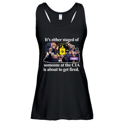 ItS Either Staged Or Cia Trump Someone At The Cia Is About To Get Fired Ladies Essential Flowy Tank