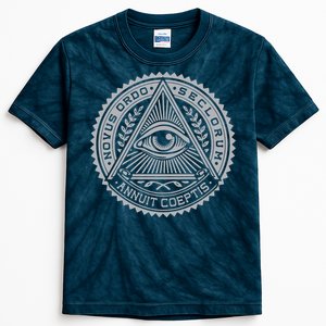 Illuminati Eye Symbol 100% Premium Cotton Annuit Coeptis Catholic Illuminati Kids Tie-Dye T-Shirt