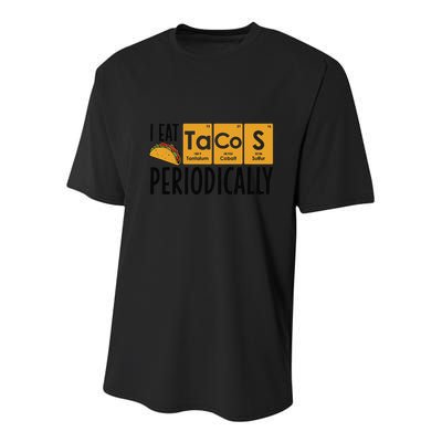 I Eat Tacos Periodically Science Taco Food Pun Taco Lovers Youth Performance Sprint T-Shirt