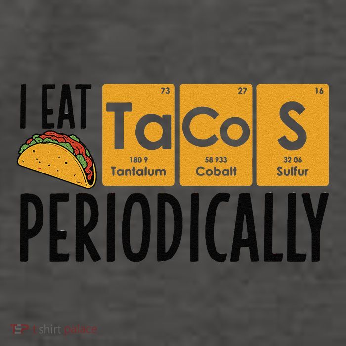 I Eat Tacos Periodically Science Taco Food Pun Taco Lovers Vector Backpack