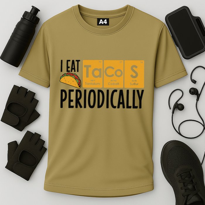 I Eat Tacos Periodically Science Taco Food Pun Taco Lovers Cooling Performance Crew T-Shirt