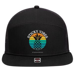 Ivf Embryo Transfer Day Pineapple 7 Panel Mesh Trucker Snapback Hat