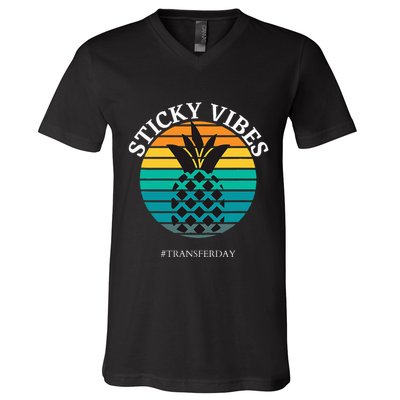 Ivf Embryo Transfer Day Pineapple V-Neck T-Shirt