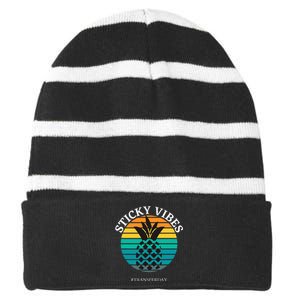 Ivf Embryo Transfer Day Pineapple Striped Beanie with Solid Band