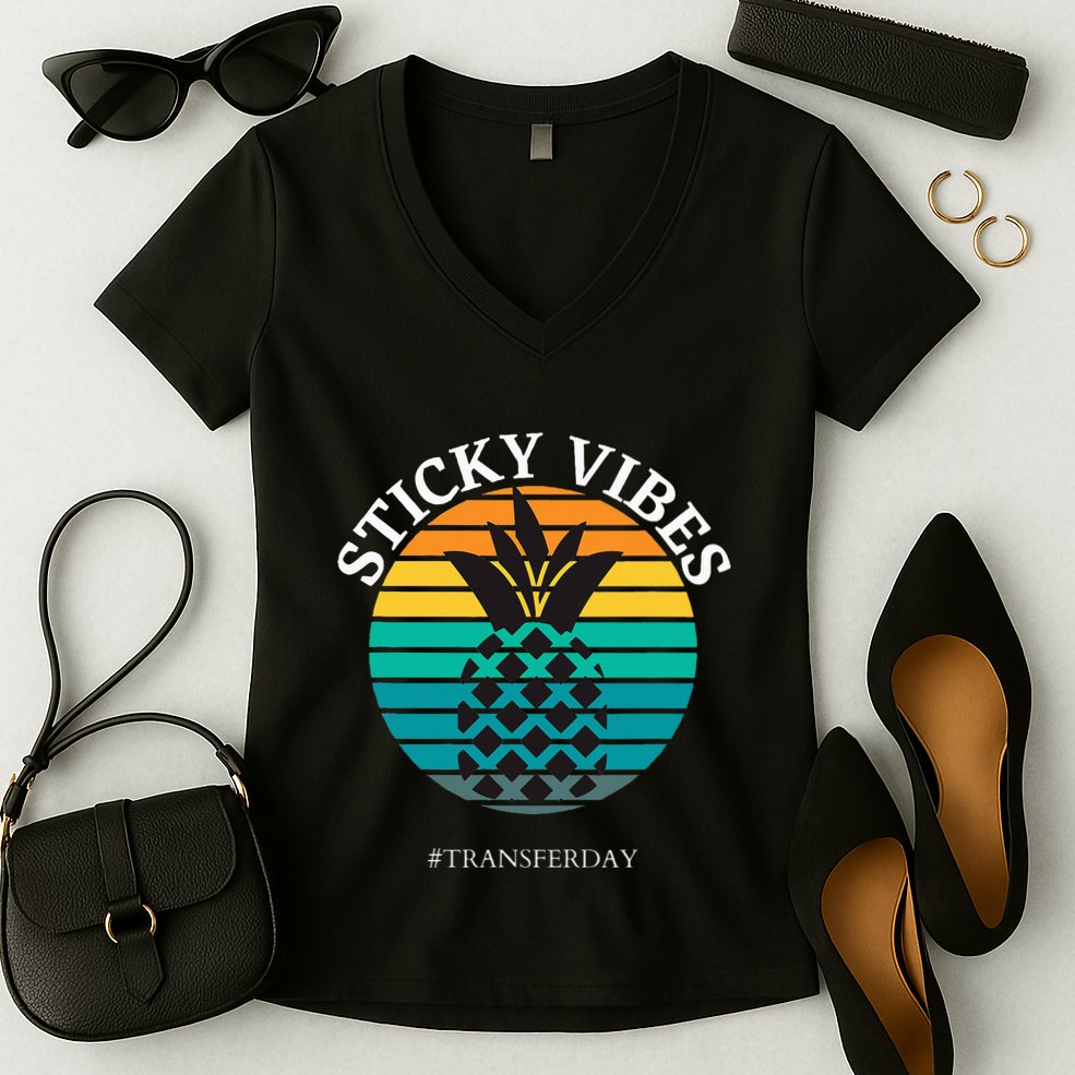 Ivf Embryo Transfer Day Pineapple Women's V-Neck T-Shirt