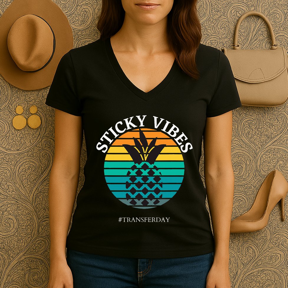 Ivf Embryo Transfer Day Pineapple Women's V-Neck T-Shirt