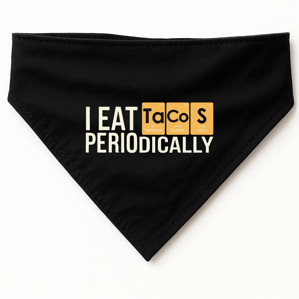 I Eat Tacos Periodically Science Taco Food Pun Taco Lovers USA-Made Doggie Bandana